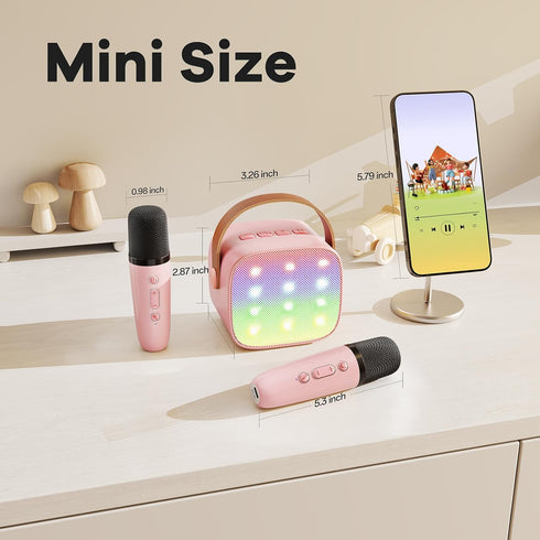 YLL 2 3, 4, 5, 6, 7, 8, 9, 10+ Mini Karaoke Machine for Kids Adults, Portable Bluetooth Speaker with Wireless