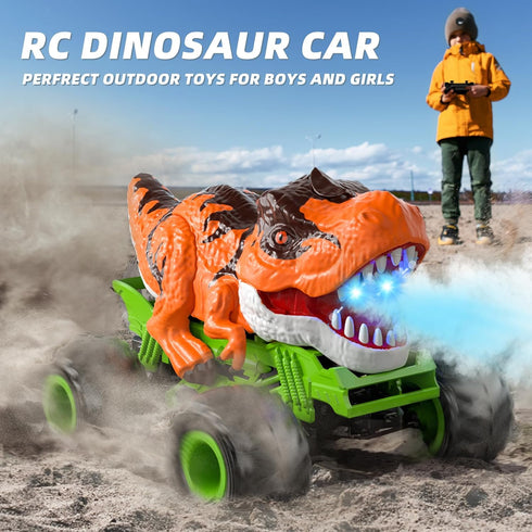 2.4Ghz 3 4 5 6 7 8 Bennol Remote Control Dinosaur Car for Boys Kids, RC Dinosaur Truck Toys for Toddlers, Electric