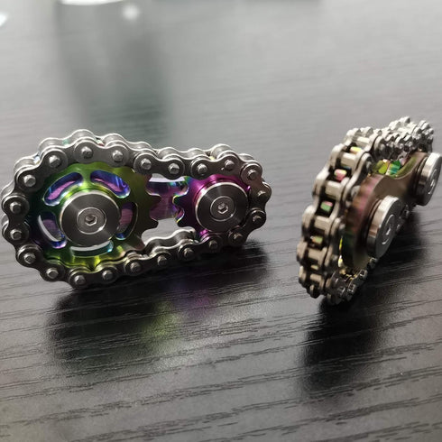 Sprocket Fidgets Chain Stainless Steel Fidget Cube Gears Linkage Bike Chain Novelty Fidget Block Kinetic Desk Toy Metal