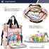 Bolaz Backpack Capybara Pink Diaper Bag Tote Multifunction Baby Nappy Changing Bags Large with Stroller Straps Travel