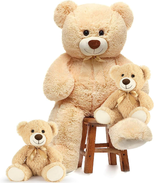 MorisMos Giant Teddy Bears with Babies, Large Mommy Bear with 2 Babies Stuffed Animals, 36 Inch