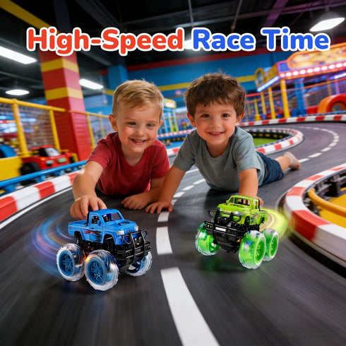 Gift:2 Pack 2-4, 4-8,Pull 3+ 3 SEPHIX Monster Truck Toys for Toddler Boys Trucks for Boys Age Light-Up Wheels Monster