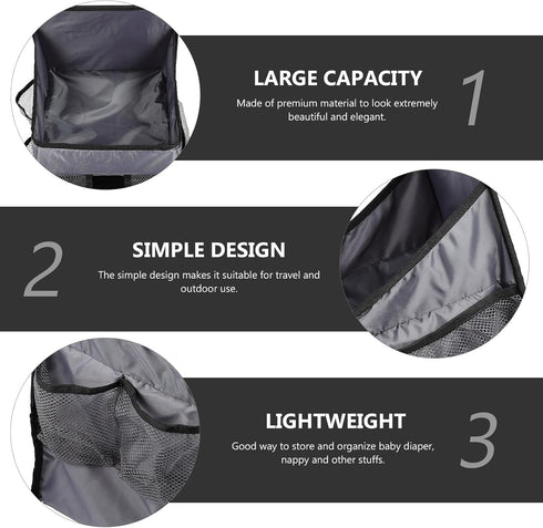HOODANCOS Crib Storage Bag and Diaper Organizer for Nursery, Hanging Storage Pouch with Multiple Compartments, Foldable