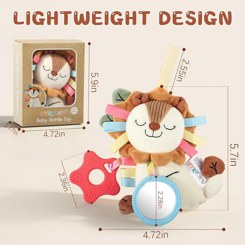 0 3 6 12 TYRY.HU Car Seat & Stroller Activity Toy,Soft Plush Cot Hanging Toy, Baby Rattle Toy with Strap,Developmental
