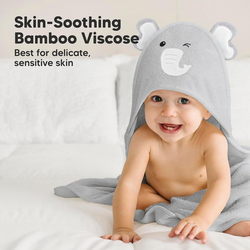 KeaBabies Hooded Baby Towel for Newborn - Large Baby Bath Towels with Hood for Boys, Girls, Toddler, Extra Absorbent