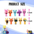 EUXOEUOX Set 48-Piece,PinkiClukrJevin Wenda Action Figures Toy PVC Toys-Collectible for Display Enthusiast