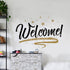 Woodland Arts Welcome Home Stars Wall Door Decals - 22 x 15 Inches, Brown and Black, Removable Stickers for Home