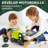 Brixlytoys Set, 3 4 5 6 7 8 Trucks Take Apart Toys with Electric Drill, DIY Electric City Clean Truck Toy Disassembly