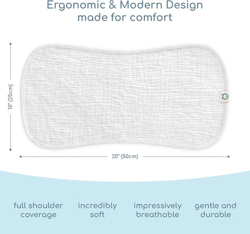 Set, 6 100% Muslin Burp Cloths Pieces, Organic Cotton Hand Washcloths for Baby Boys and Girls Extra Absorbent and Soft