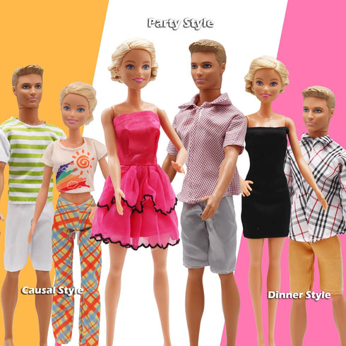 EuTengHao 30Pcs Doll Clothes and Accessories, 12 Inch Boy and Girl Dolls, Includes 12 Set Wear Clothes