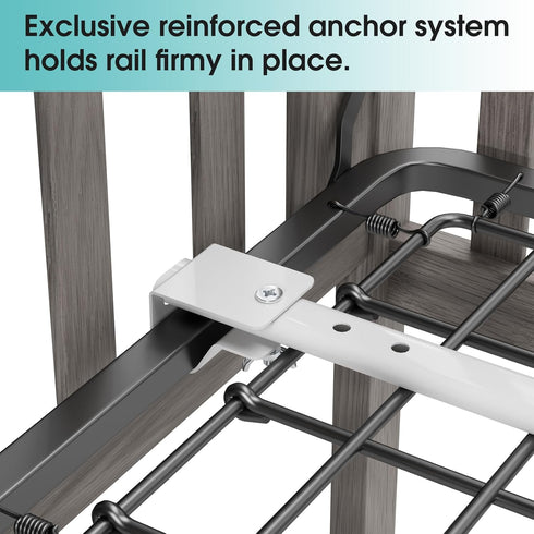 35.4" NUTIKAS Crib Rail Guard for Toddlers - Toddler Bed Rails Convertible Safety Side Protector Swing Down Mesh