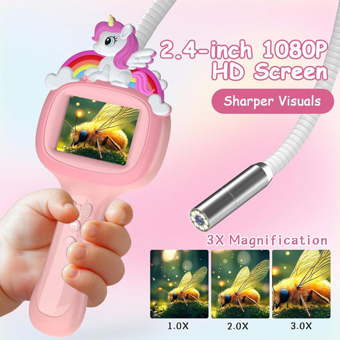 Stebeauty 1920P Borescope Camera with Light, HD Unicorn Endoscope STEM Science Educational Toys, Best Birthday Gift