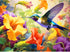 500 Piece Jigsaw Puzzle, Flower Hummingbird Puzzle for Adults, Birthday Party Fun for Family and Kids