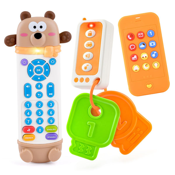 Baby Remote Control Toy with Phone Teether & Teething Keys & Car