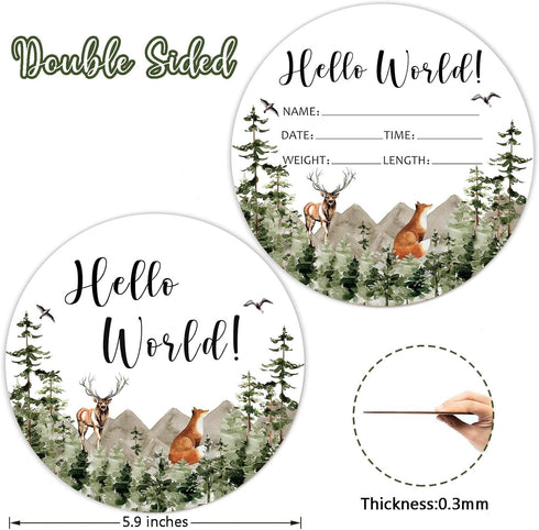 Yuzioey Birth Stat Sign for Newborn, Adventure Awaits Baby Announcement, Mountain Hello World Name Sign for Hospital