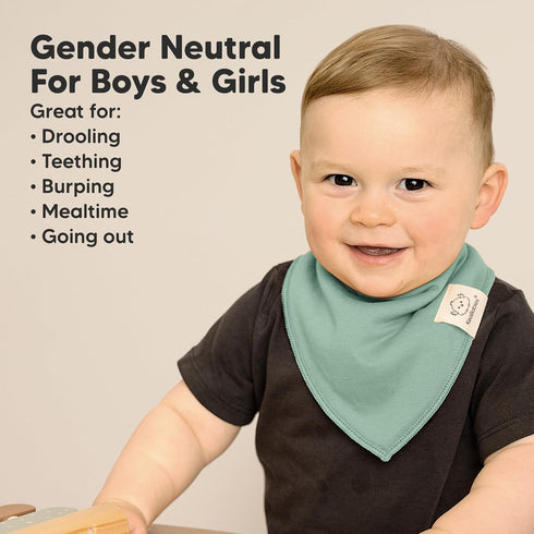 10-Pack Organic Baby Bandana Bibs - Super Absorbent Bandana Drool Bibs for Boys, Girls, Teething Bibs