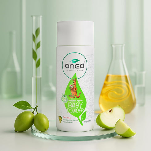 3.5 oz ONEA Natural Apple Baby Powder - Talc-Free, Preservative-Free Natural Body Powder - Reduced Risk of Skin