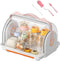 Nollapo Baby Bottle Drying Rack Storage with 3 Brush, Nursing Bottle Storage Box