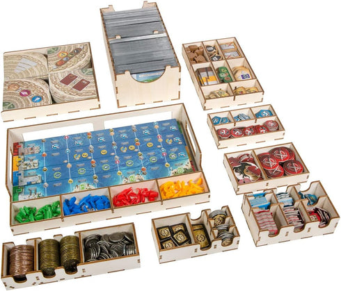 The Broken Token Game Organizer for 7 Wonders and Expansions, including Armada