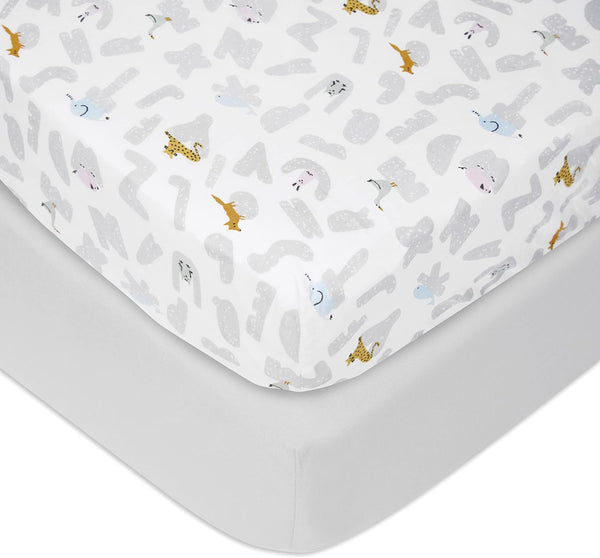 aden + anais Essentials Classic Poplin Crib Sheets, 100% Cotton Fitted Sheet,