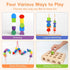 Montessori Educational Wooden Toys for Toddlers 3-5, Lacing Beads & Stacking Blocks, Shape Sorting Present with Storage