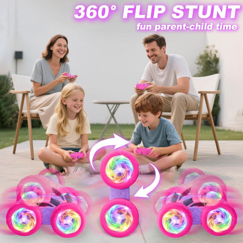 2.4 360Rotating 6 7 8 9 10 11 12 Remote Control Car, RC Cars for Girls, GHz Double Sided RC Crawler with Upgraded USB-C