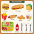 BUYGER Fast Food Play Food Toys for Kids, Toddler Kitchen Accessories Playset, Plastic Toy Food Sets for Pretend Play