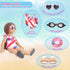 18 Inch Doll Summer Outfits Set, Vibrant Doll Swimming Playset for American doll Girls, includes Doll Bikini Swimsuits, Heart-shaped Sunglasses, Goggles, Sandals and Inflated Swimming Ring