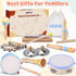 MGparty 13, Set Baby Musical Instruments for Toddlers Montessori Wooden Music with Drum Flute Clarinet Bells Cymbals