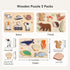 3 Packs Space Ocean Forest Wooden Chunky Puzzles - Educational Toys for Toddlers with Perfectly Fitting Pieces