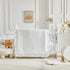 3 Set Pieces Tufted Crib Bedding with Ruffle Fringe, White Ruffled Comforter with Fitted Sheet and Bed Skirt , Soft