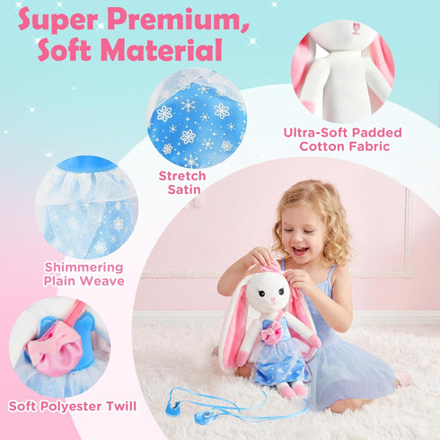 3-8, 4 Set 3 4 5 6 7 8 Ballerina Doll Stuffed Animals Girl Toys Age Bunny Stuffed Animal, Ballet Dress Up Doll, Rabbit