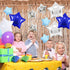 Blue Star Foil Balloons, 15pcs 18inch White Silver Blue Balloons and 10PCS 10inch Silver Light Blue Mylar Balloons