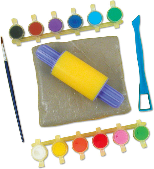 Galt Toys First Pottery Kids' Craft Kits, Clay and Paint for Ages 6 Years Plus