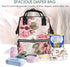 DWVTSLH Backpack Mummy Backpack Rose Floral Diaper Bag Multifunction Nappy Bags Waterproof Large Capacity Travel