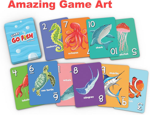 Giant Go Fish Card Game - Large 5x7in Cards for Kids and Families, Fun Gift Idea for Ages 4+
