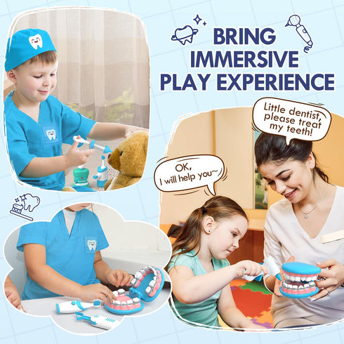 3-5, Set, 4+ 2-4, Playset, 3+ Lehoo Castle Doctor Kit for Toddlers Kids Dentist Play Toys for Year Old Girls Boys