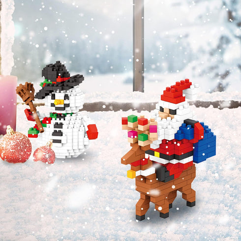 Christmas Building Block Set, 2024 Santa Claus and Snowman Character Set, 720 Pieces for Kids Over 9