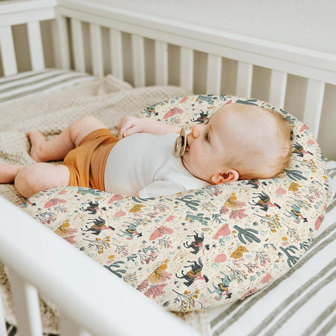 Vintage Western Cowgirl Baby Nursing Pillow Covers for Boy Girl Retro Cowgirl Horse Cactus Nursery Feeding Pillowcase