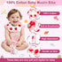 Sublaga 5 Set, 32x32 3 Set Pcs Baby Towels in Hooded Bath Towel, Pcs Baby Washcloths and Muslin Baby Bibs for Newborns