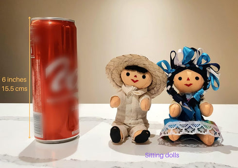 ALKIMIA INC Mexican Handmade Traditional Rag Couple Dolls, 5 inches