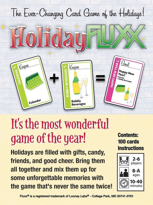 Looney Labs Holiday Fluxx Card Game - Celebrate Holidays with 2-6 Players