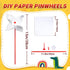 200 (200) Bosctanuc Pcs DIY Pinwheels for Kids Bulk Blank Paper Pinwheels Color Your Own Pinwheels for Spring Mothers