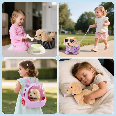 Cleboen 17pcs 3-6, Playset, 3 4 5 6 Robot Dog Toys for Girls Kids Boys Realistic Interactive Robot Puppy Dog Plush Toys