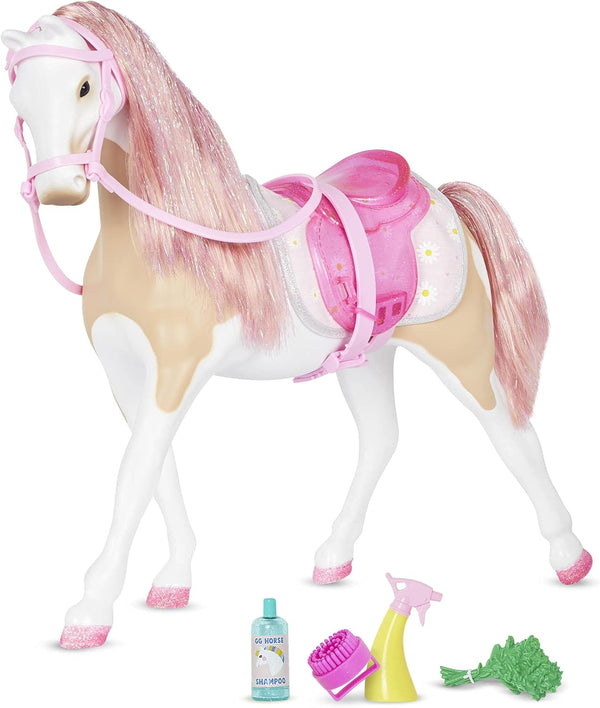 Glitter Girls 14-Inch Toy Horse Bonnie Pink Mane & Tail with Silver