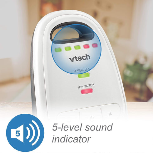 VTech Upgraded Baby Monitor, Rechargeable Battery, Long Range, Crystal-Clear Sound, and Alerts