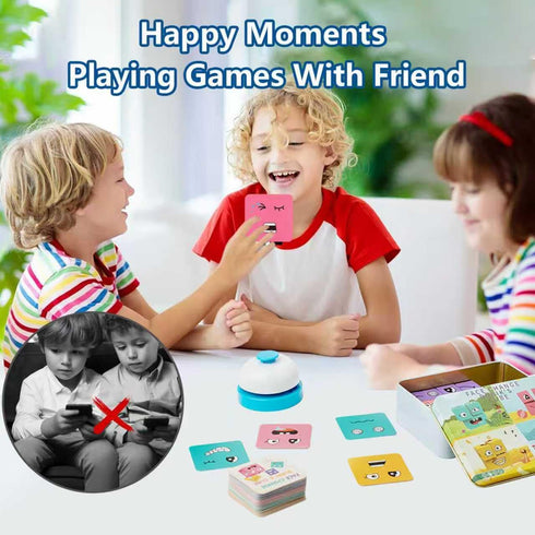 SetWooden 3+ Face Changing Building Block Word Spelling Game Two-Piece Expression Letter Puzzle Cubes Board Game