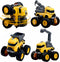 Construction Truck Toys - 4 Pack Excavator, Mixer, Crane, Dump Trucks, Push and Go Friction Powered Cars