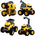 Construction Truck Toys - 4 Pack Excavator, Mixer, Crane, Dump Trucks, Push and Go Friction Powered Cars