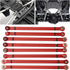 VGEBY 8Pcs Lightweight Aluminium Alloy RC Link Rod Kit, 1:10 Scale Pull Rod for Aixal SCX10 1/10 RC Car (Red)